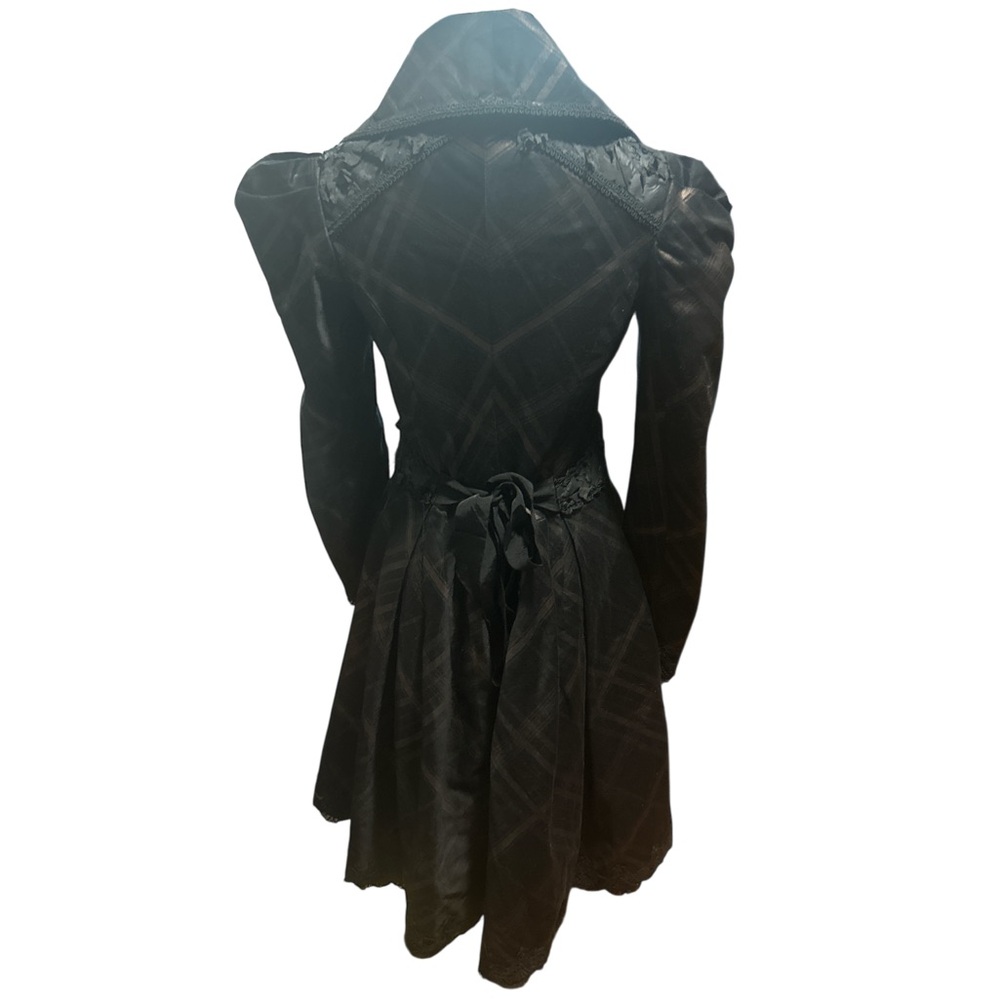 Vtg Lip Service Steampunk Victorian Goth Dress Small Black Plaid Whimsigoth - Picture 3 of 15